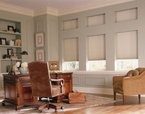 Office with the fresh look of honeycomb shades