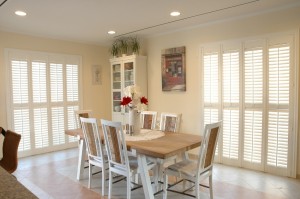 White 2.5" wood shutters